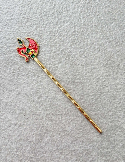 Decorative Gold Tone Acrylic Trishul