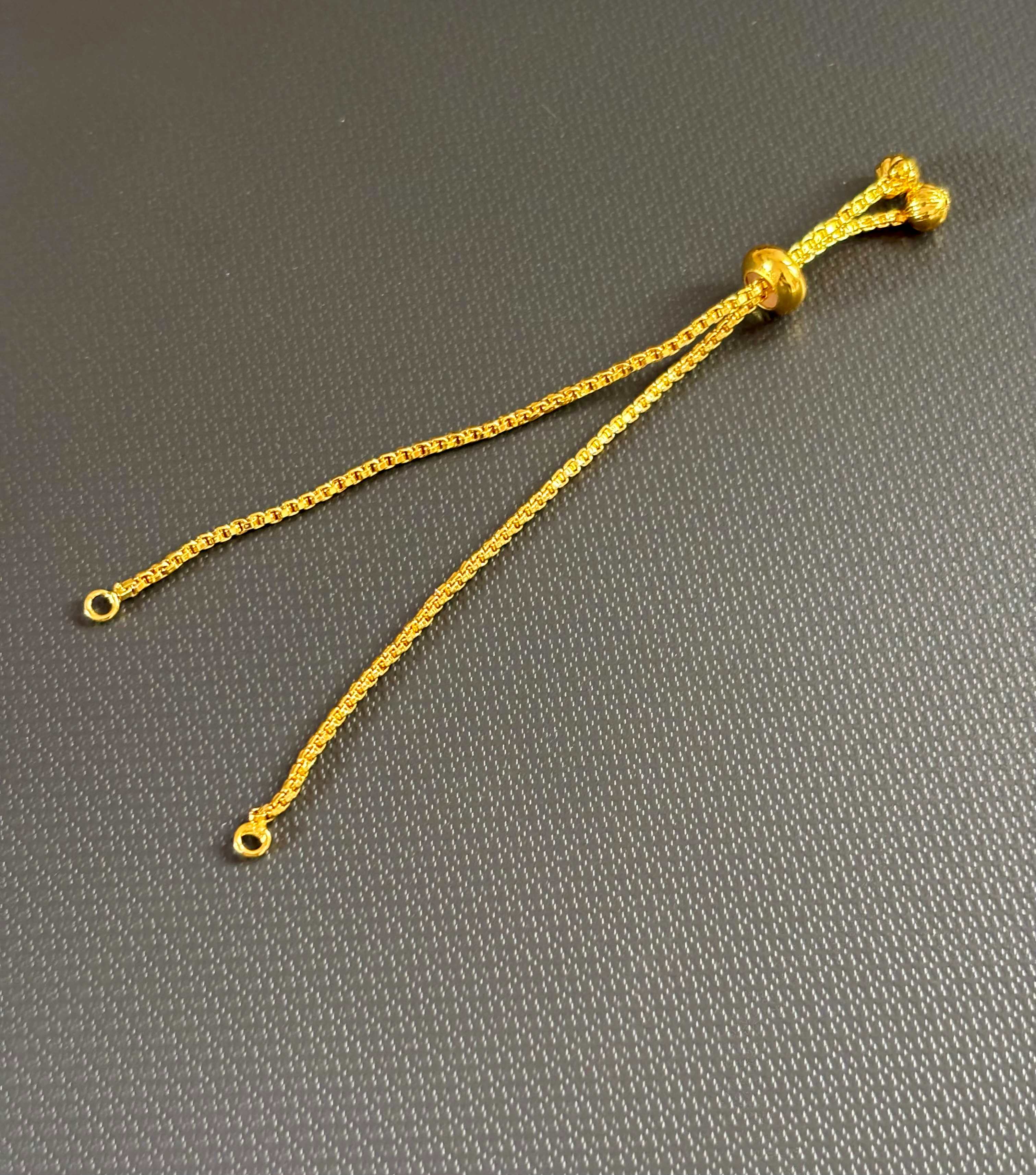 Gold Tone Adjustable Slider Chain for Bracelets