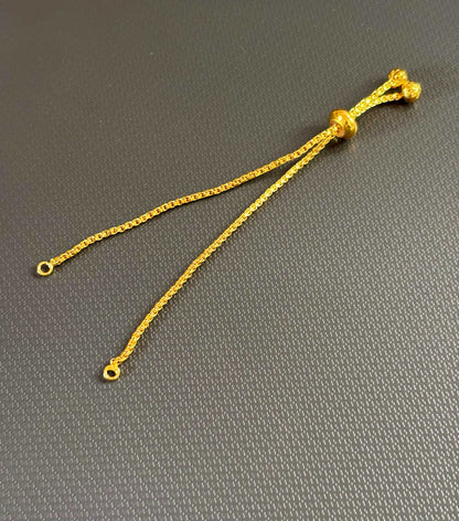 Gold Tone Adjustable Slider Chain for Bracelets