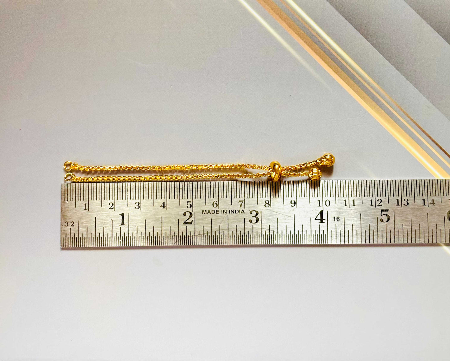 Gold Tone Adjustable Slider Chain for Bracelets