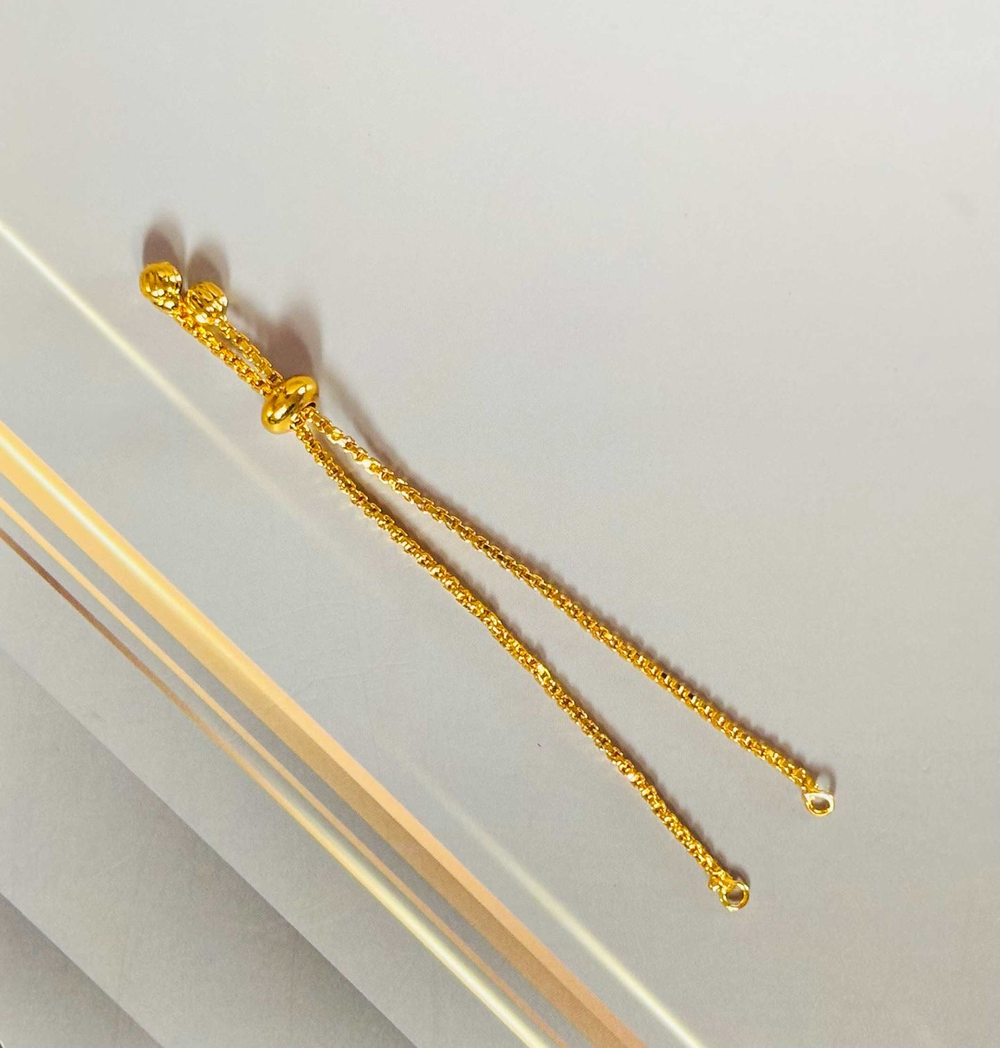Gold Tone Adjustable Slider Chain for Bracelets