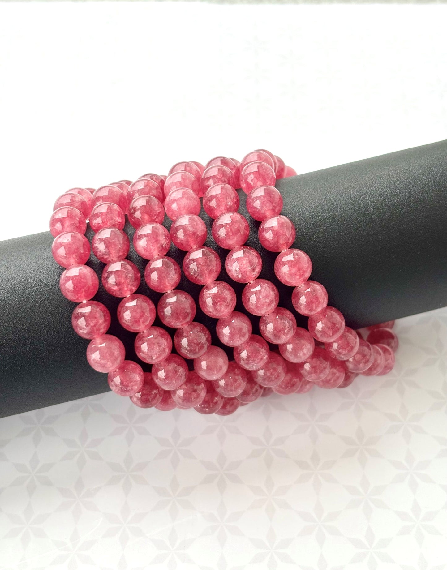 Ruby Pink Faceted Gemstone Bracelet