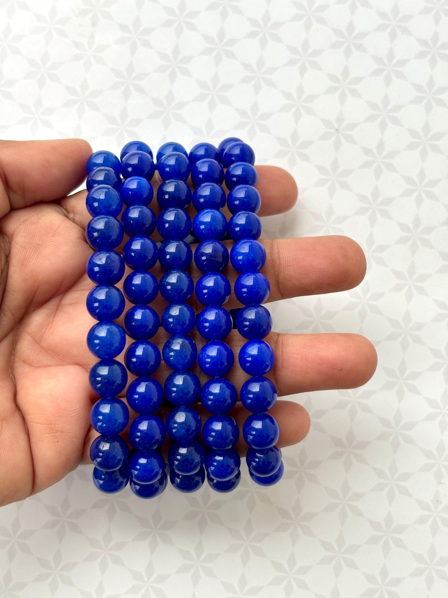 Vibrant Blue Quartz Beaded Bracelet