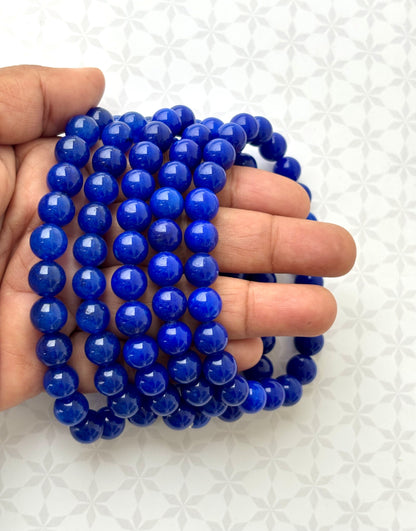 Vibrant Blue Quartz Beaded Bracelet