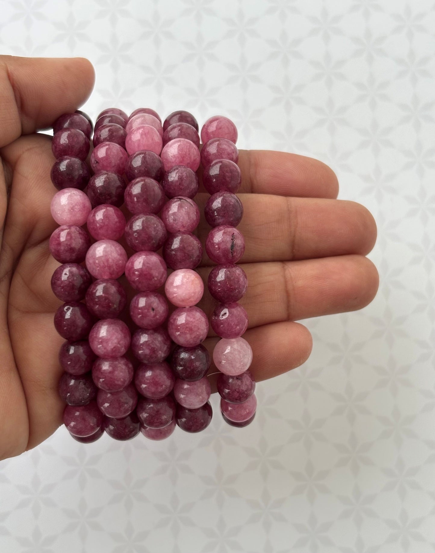 Pink Tourmaline Berry Gemstone Bracelet