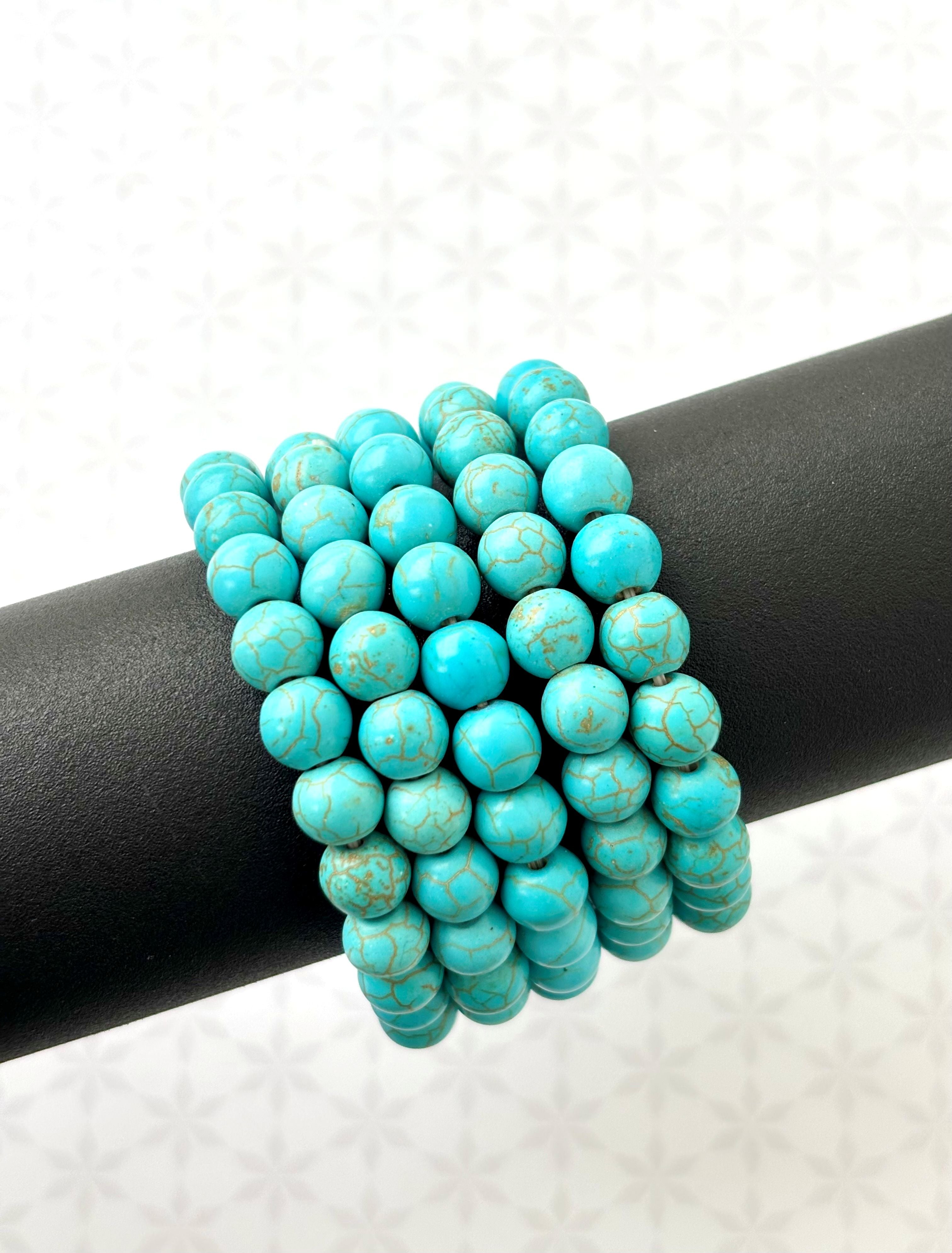 Bright Turquoise-Look Stone Bracelet