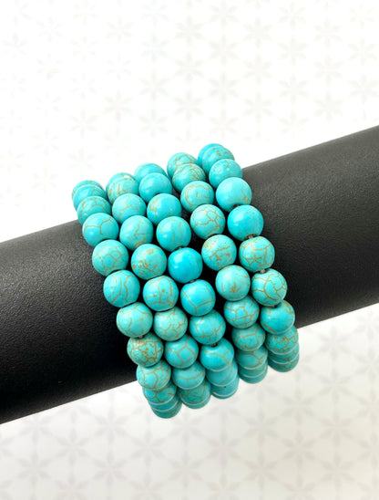 Bright Turquoise-Look Stone Bracelet