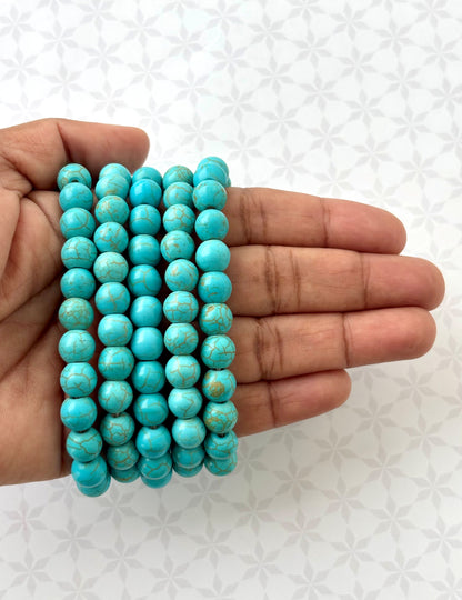 Bright Turquoise-Look Stone Bracelet