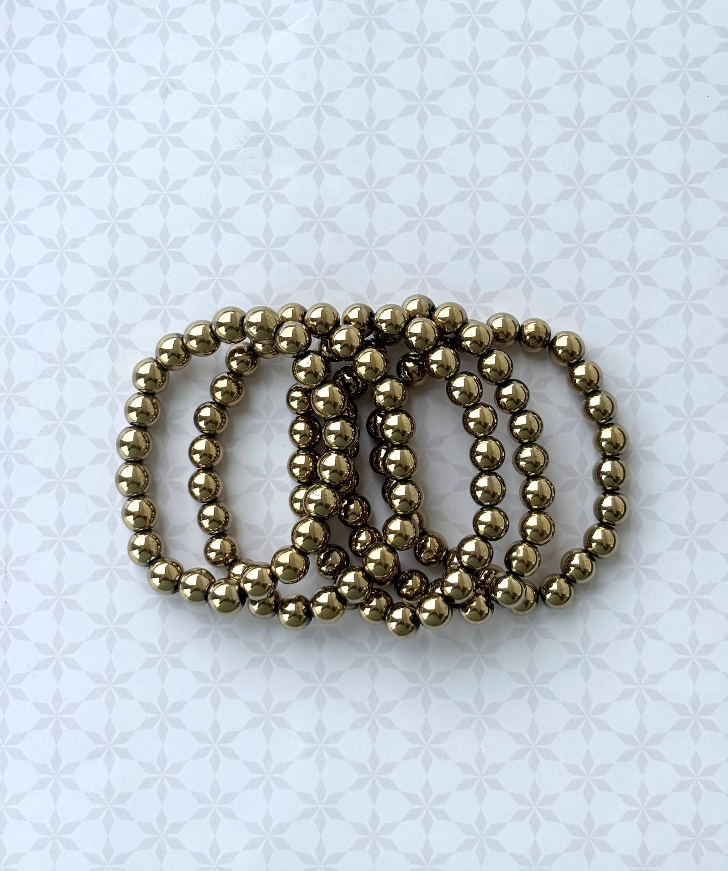 Polished Gold-Toned Beaded Bracelet