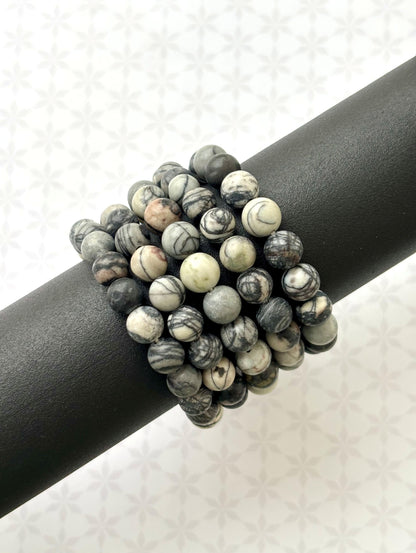 Matte Map Stone Jasper Bracelet