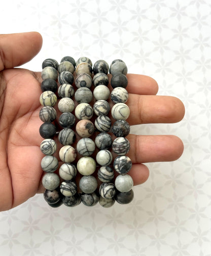 Matte Map Stone Jasper Bracelet