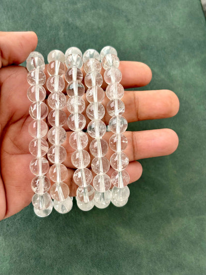 Clear Quartz Rock Crystal Bracelet