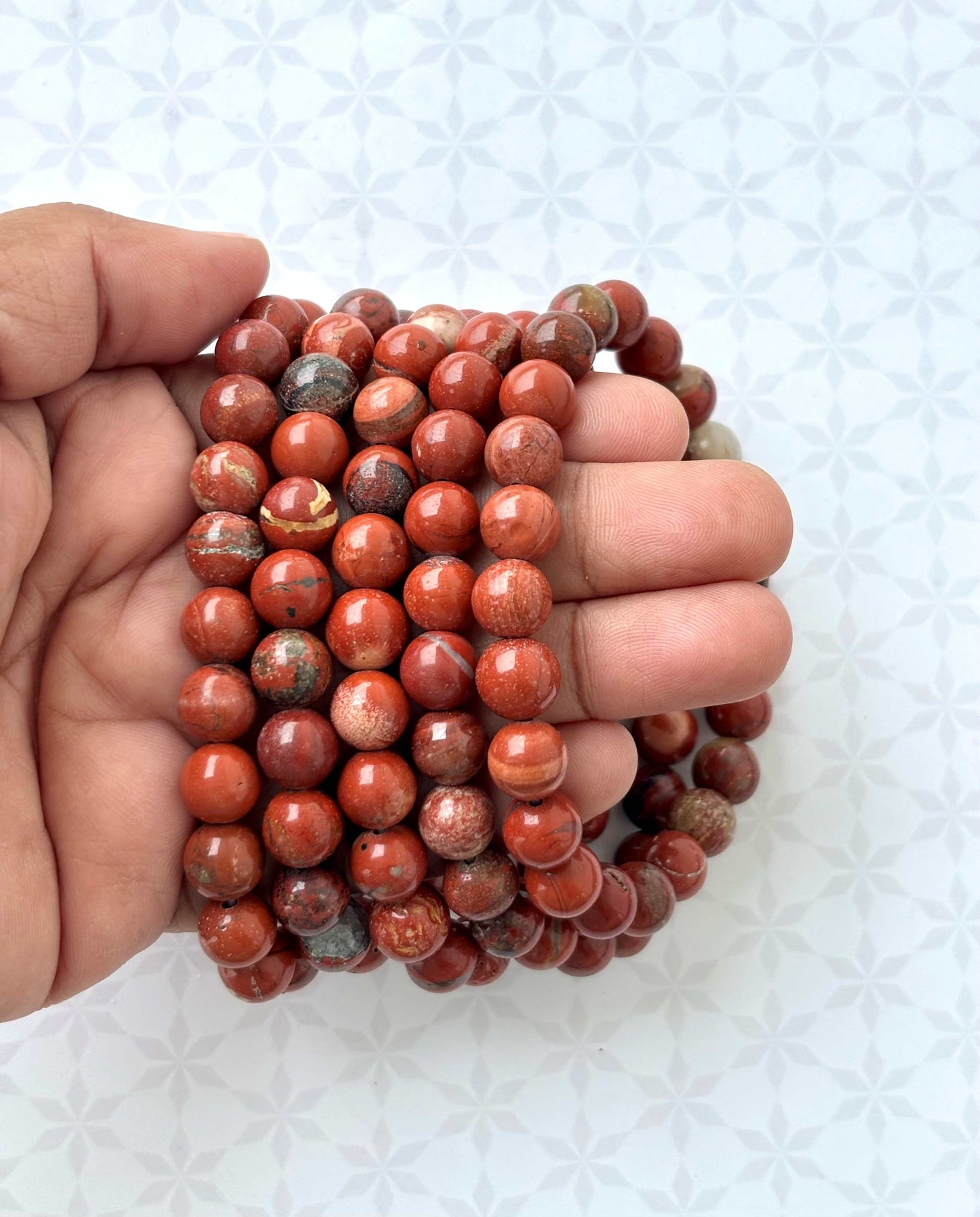 Natural Red Jasper Gemstone Bracelet