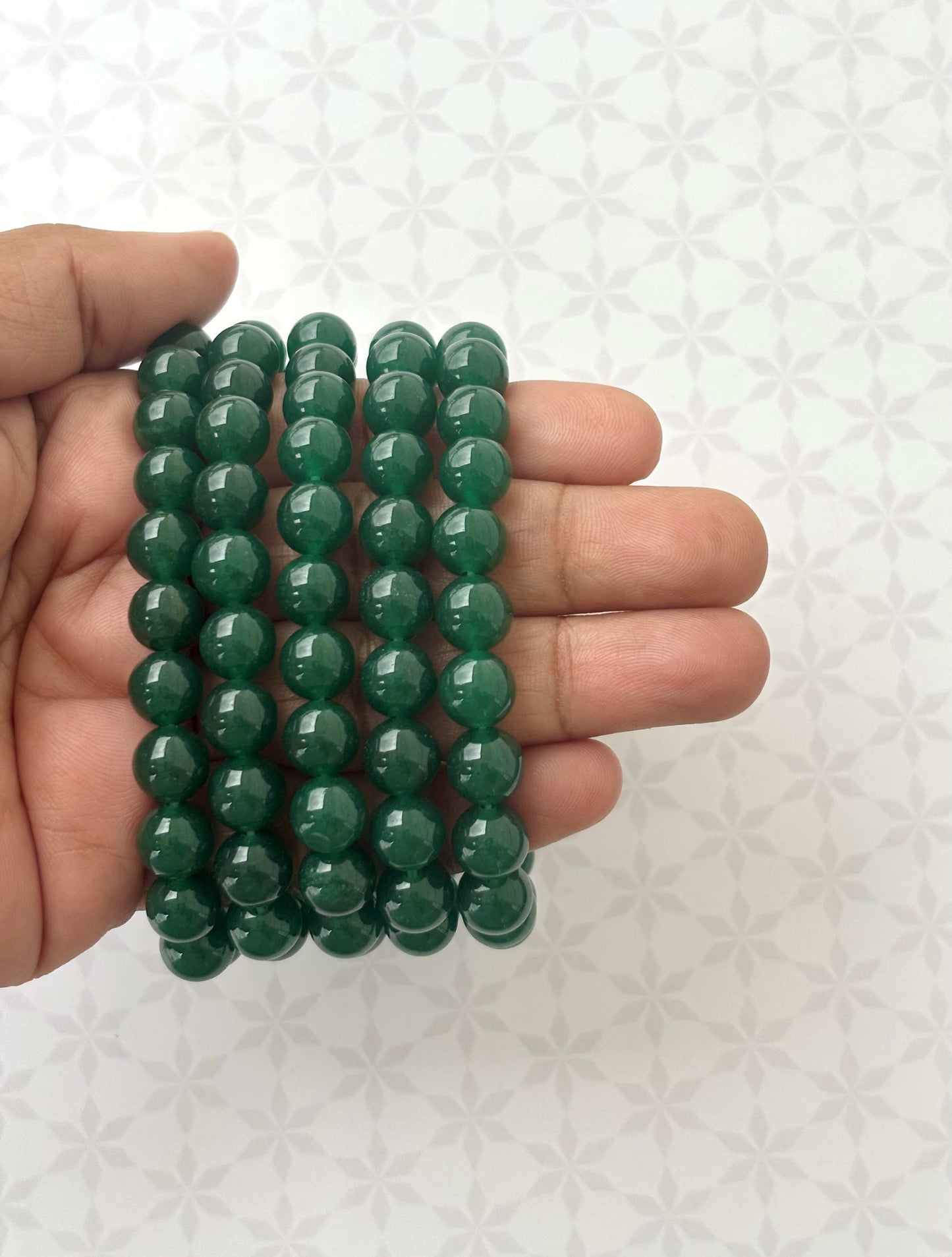 Dark Green Agate Gemstone Bracelet