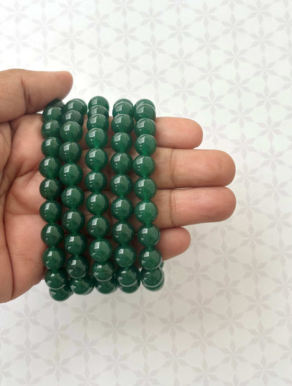 Dark Green Agate Gemstone Bracelet