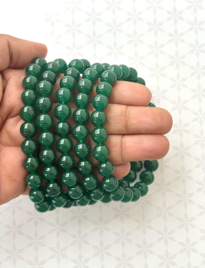 Dark Green Agate Gemstone Bracelet