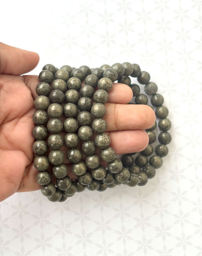 Natural Pyrite Gemstone Bracelet