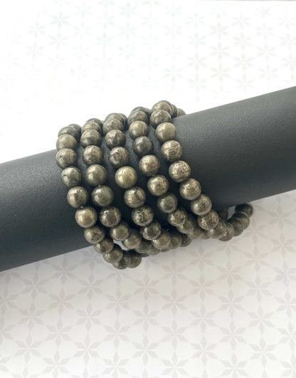Natural Pyrite Gemstone Bracelet