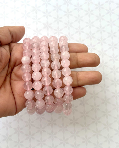 Natural Rose Quartz Gemstone Bracelet