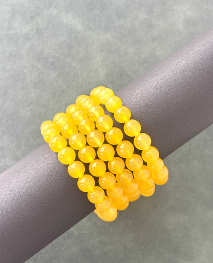 Vibrant Yellow Quartz Gemstone Bracelet