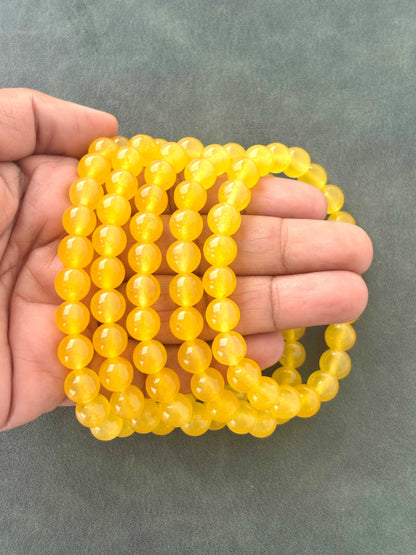 Vibrant Yellow Quartz Gemstone Bracelet