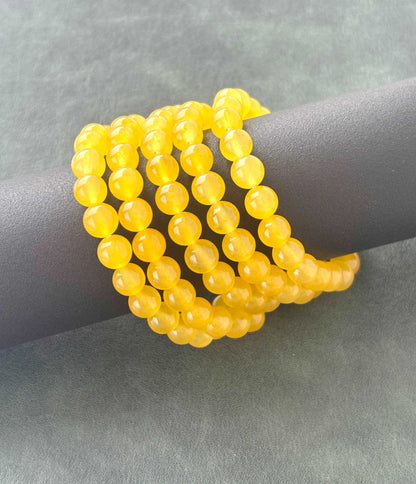 Vibrant Yellow Quartz Gemstone Bracelet