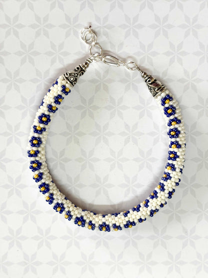 Floral Crochet Beaded Bracelet Design1