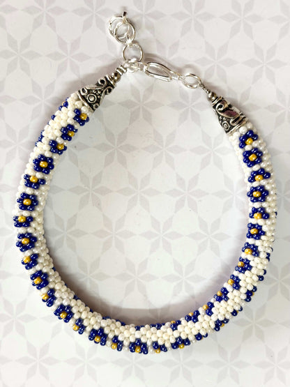 Floral Crochet Beaded Bracelet Design1