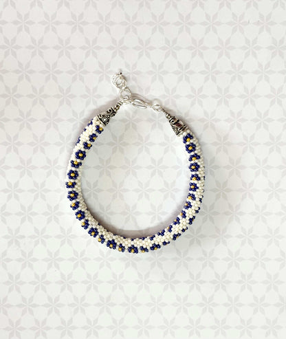 Floral Crochet Beaded Bracelet Design1