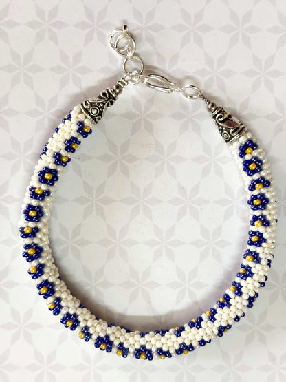 Floral Crochet Beaded Bracelet Design1