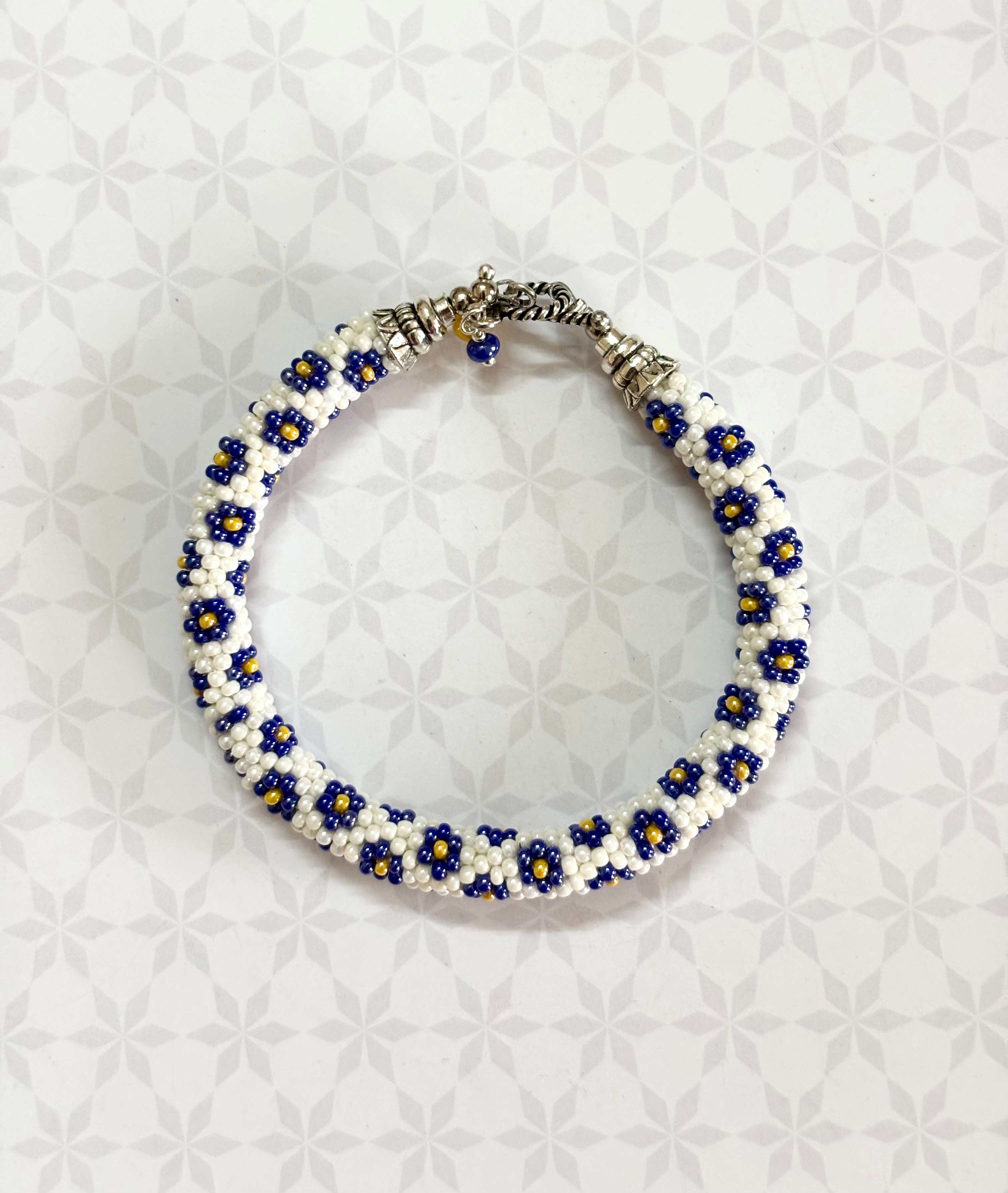 Floral Crochet Beaded Bracelet Design2