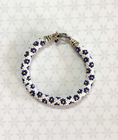 Floral Crochet Beaded Bracelet Design2