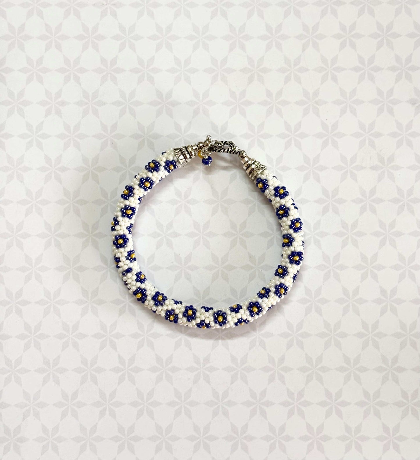 Floral Crochet Beaded Bracelet Design2