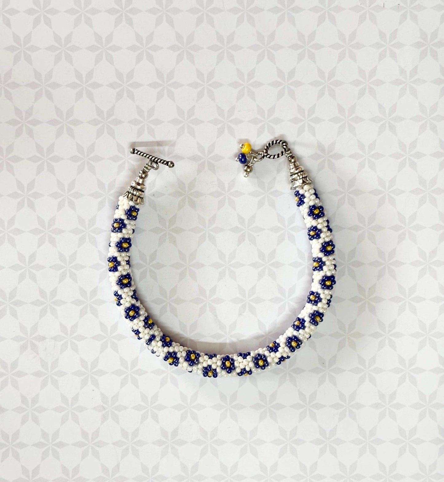 Floral Crochet Beaded Bracelet Design2