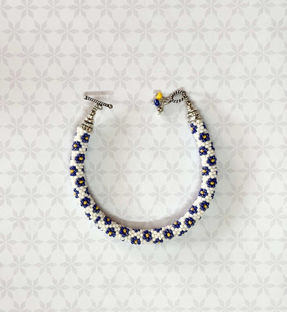 Floral Crochet Beaded Bracelet Design2