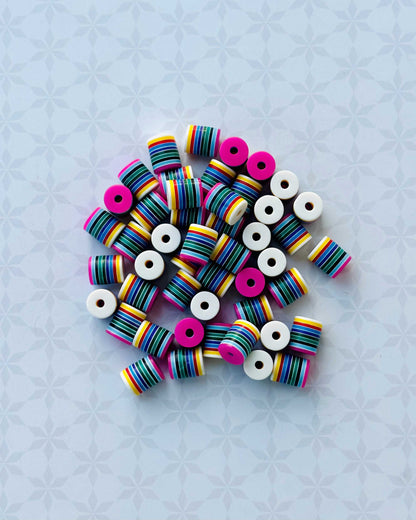 Colorful Striped Resin Spacer Beads