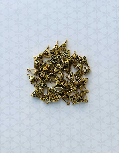 Gold Triangle Pattern Necklace Bails