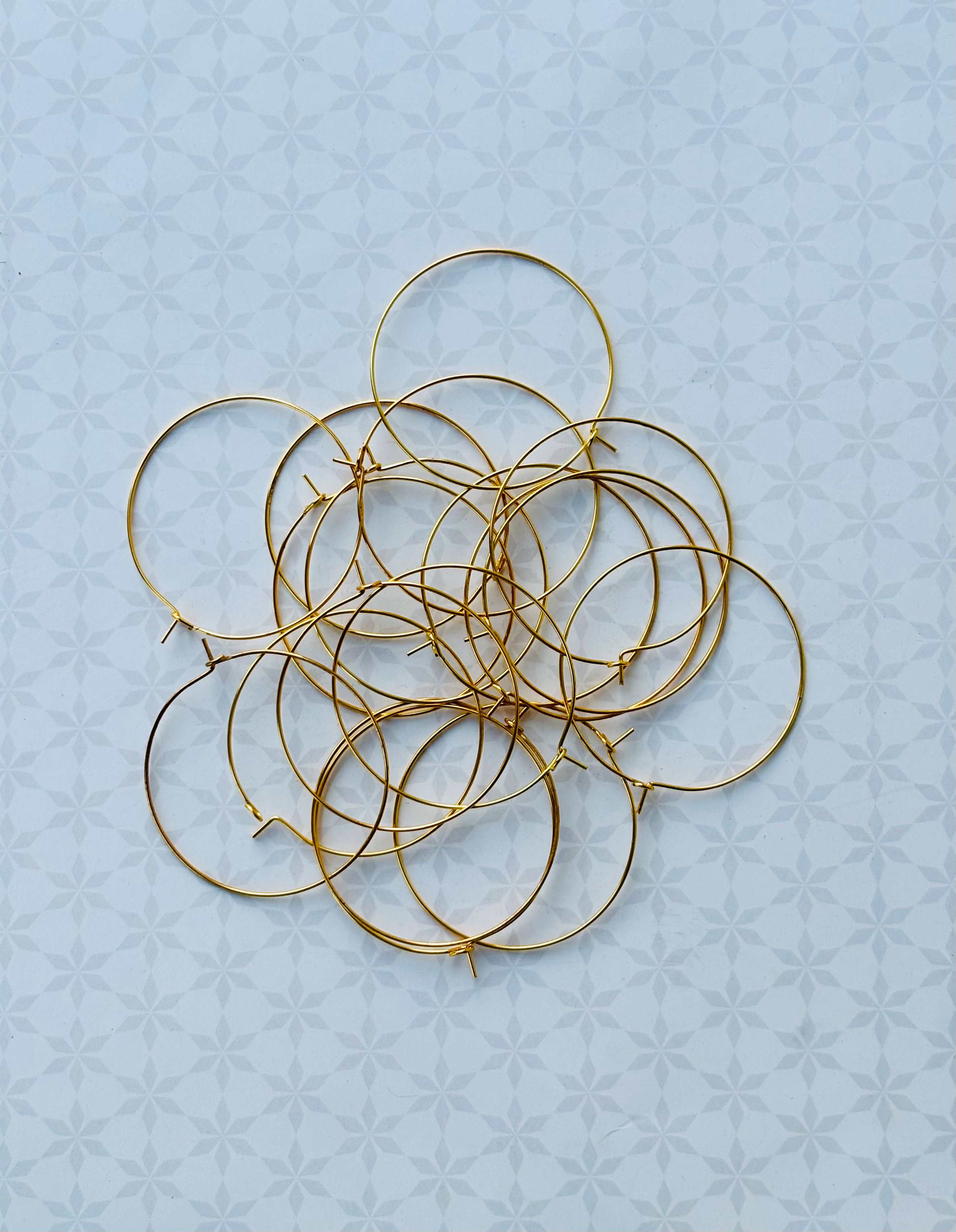 Gold Beading Hoop Earrings