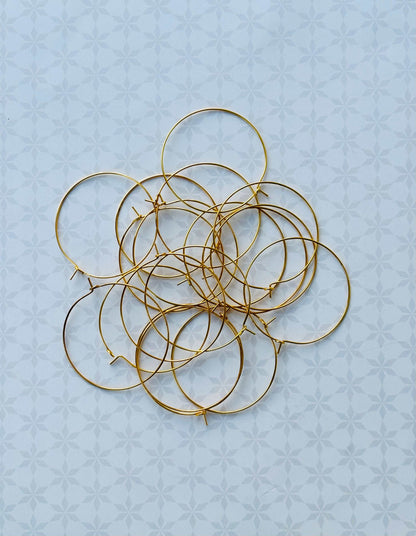 Gold Beading Hoop Earrings