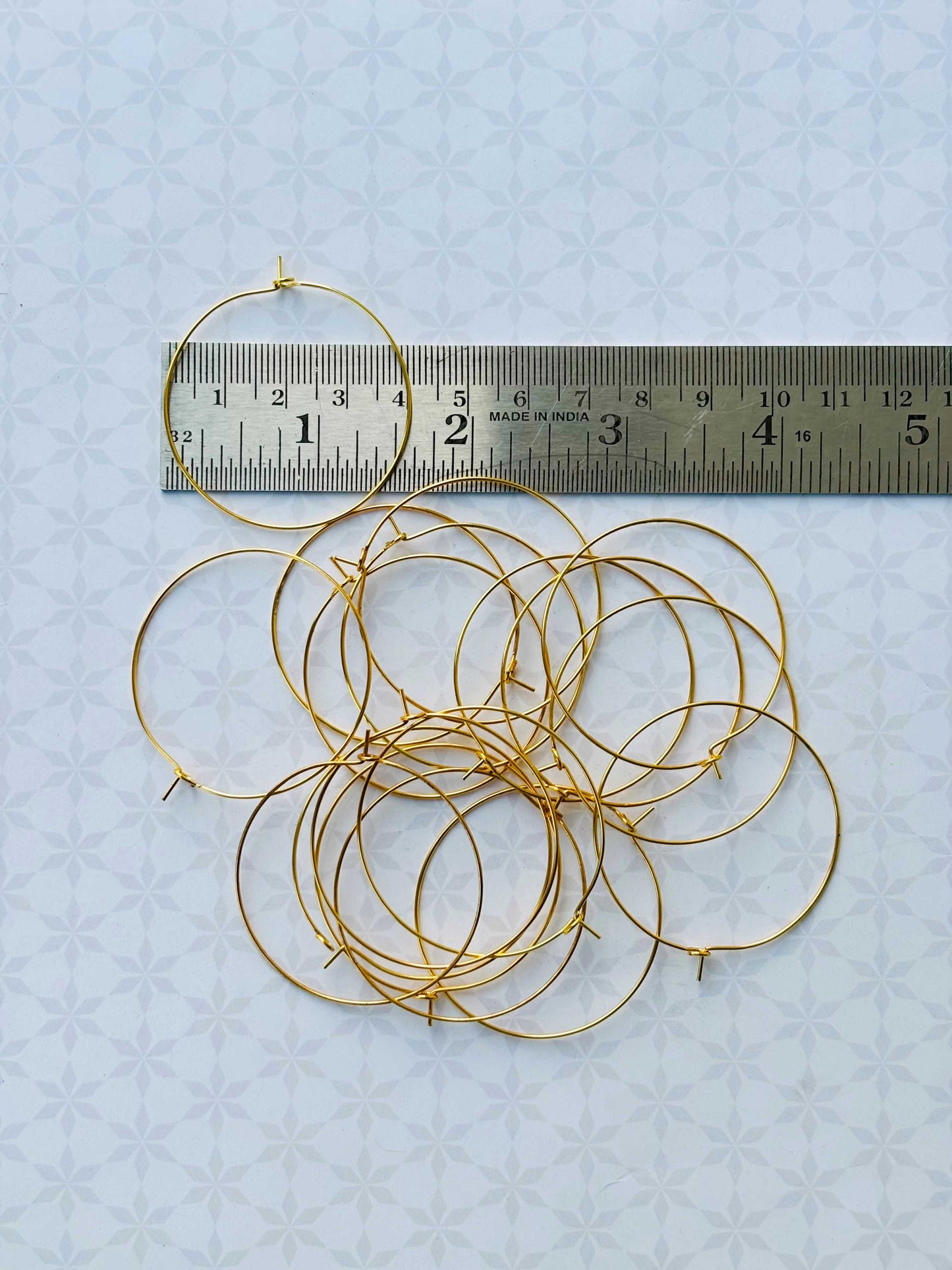 Gold Beading Hoop Earrings