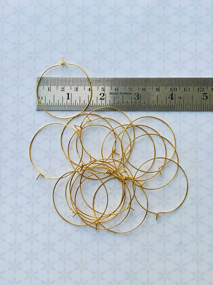 Gold Beading Hoop Earrings