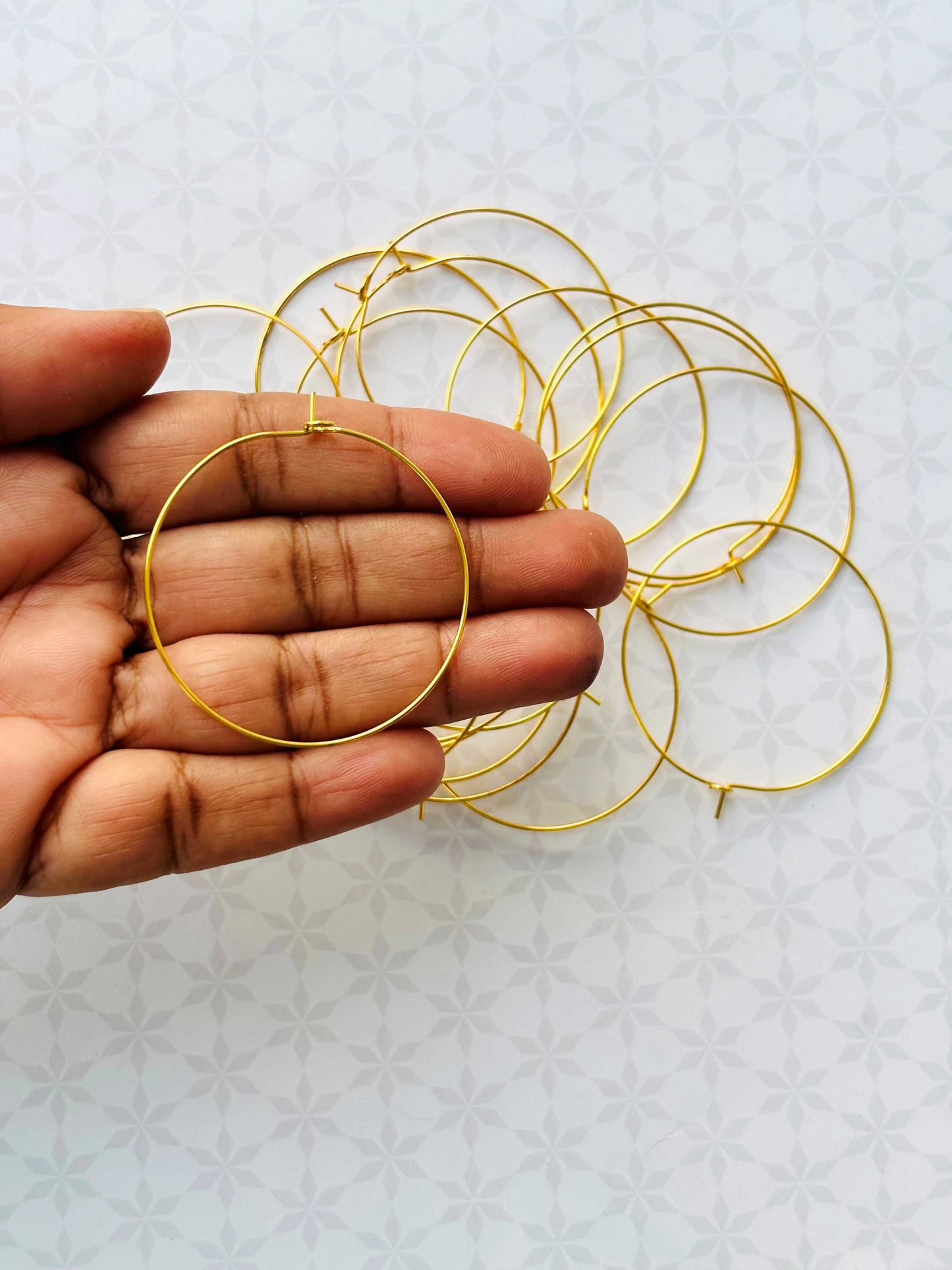 Gold Beading Hoop Earrings