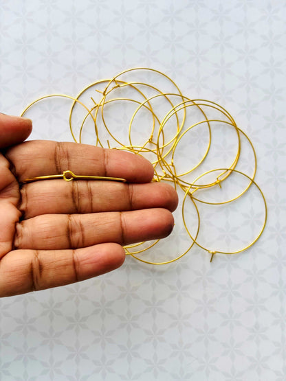 Gold Beading Hoop Earrings