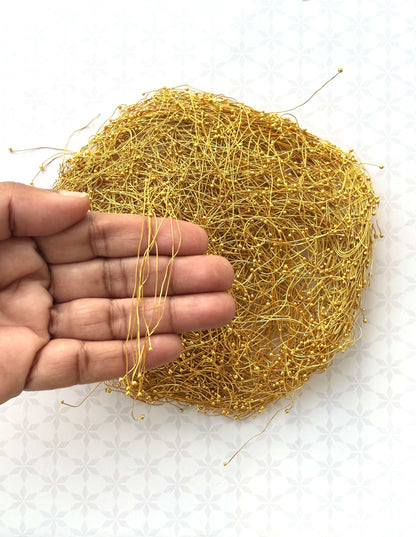 Gold Ball Head Pins for Jewelry Making thin 28 gauge