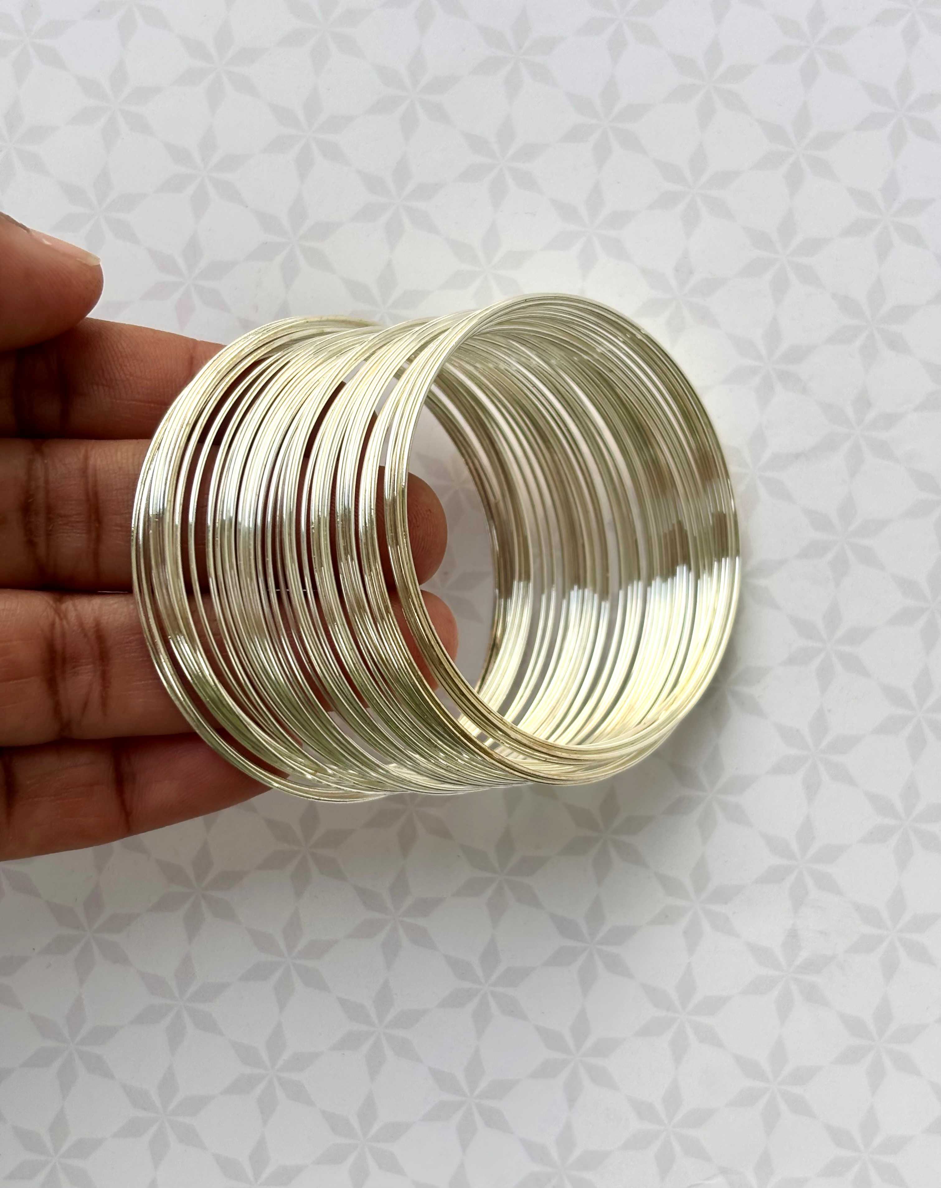 Round Silver Memory Wire 2.25 Inches