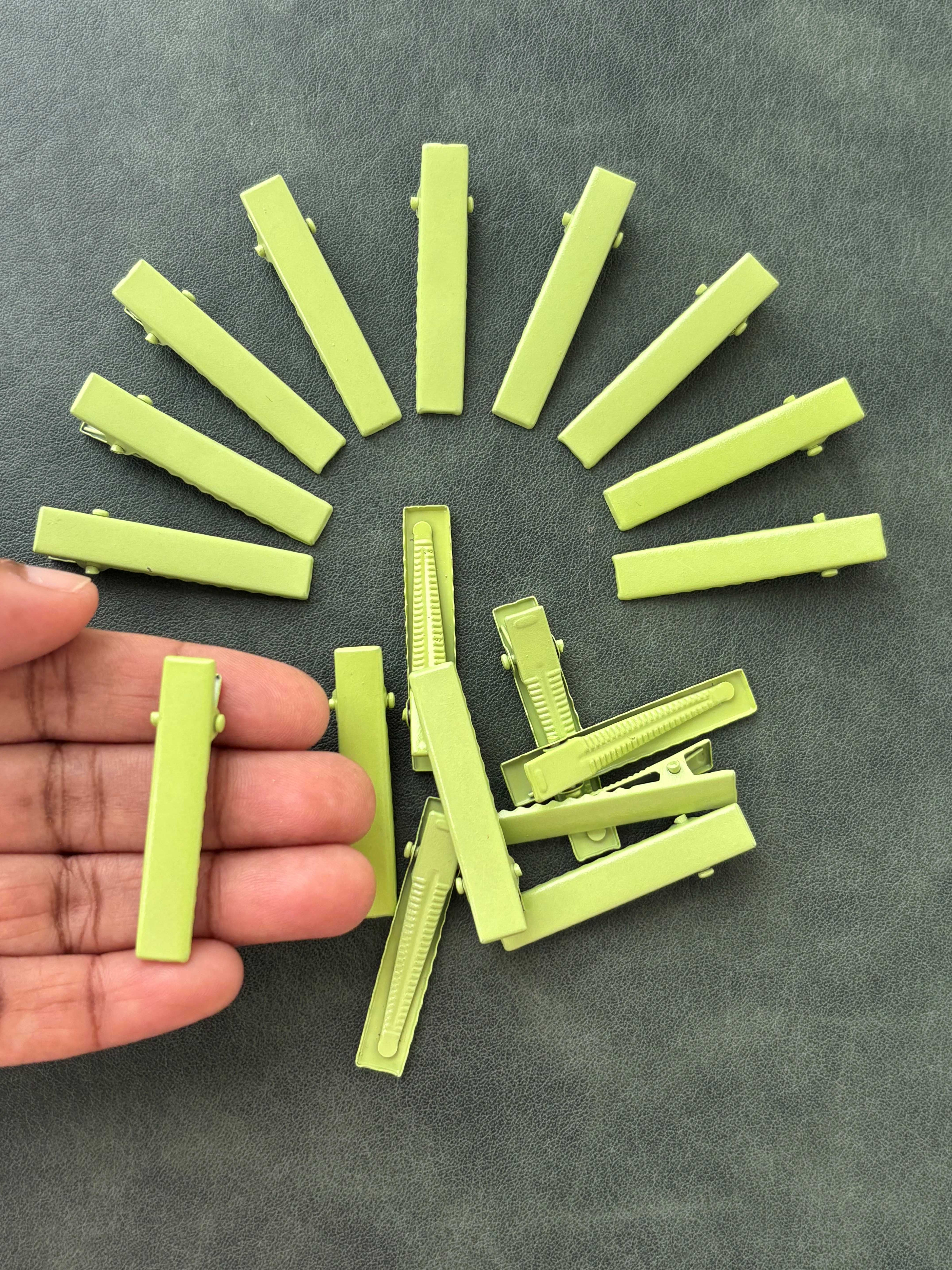 Pastel Green Alligator Clips