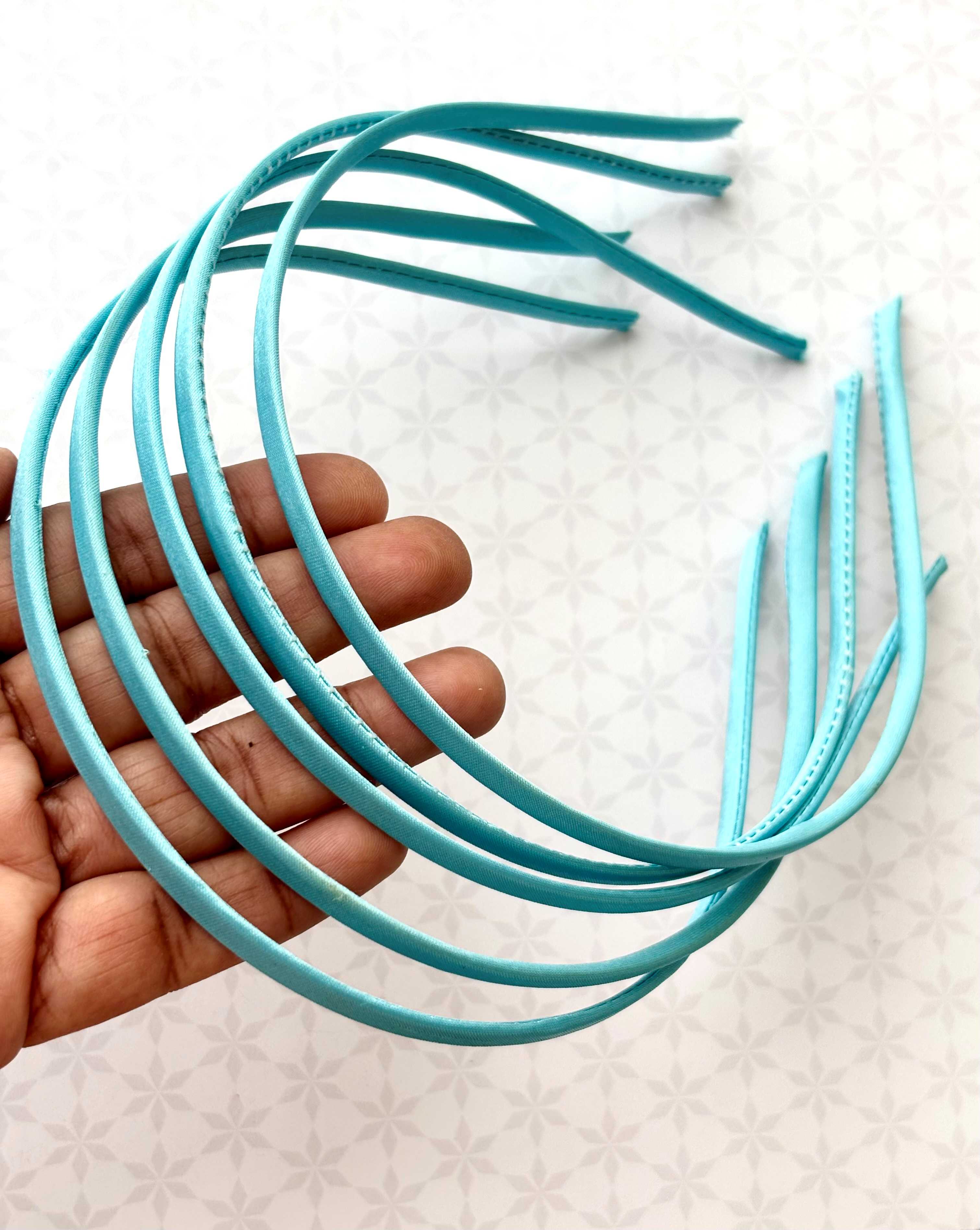 Sky Blue Satin Hairbands