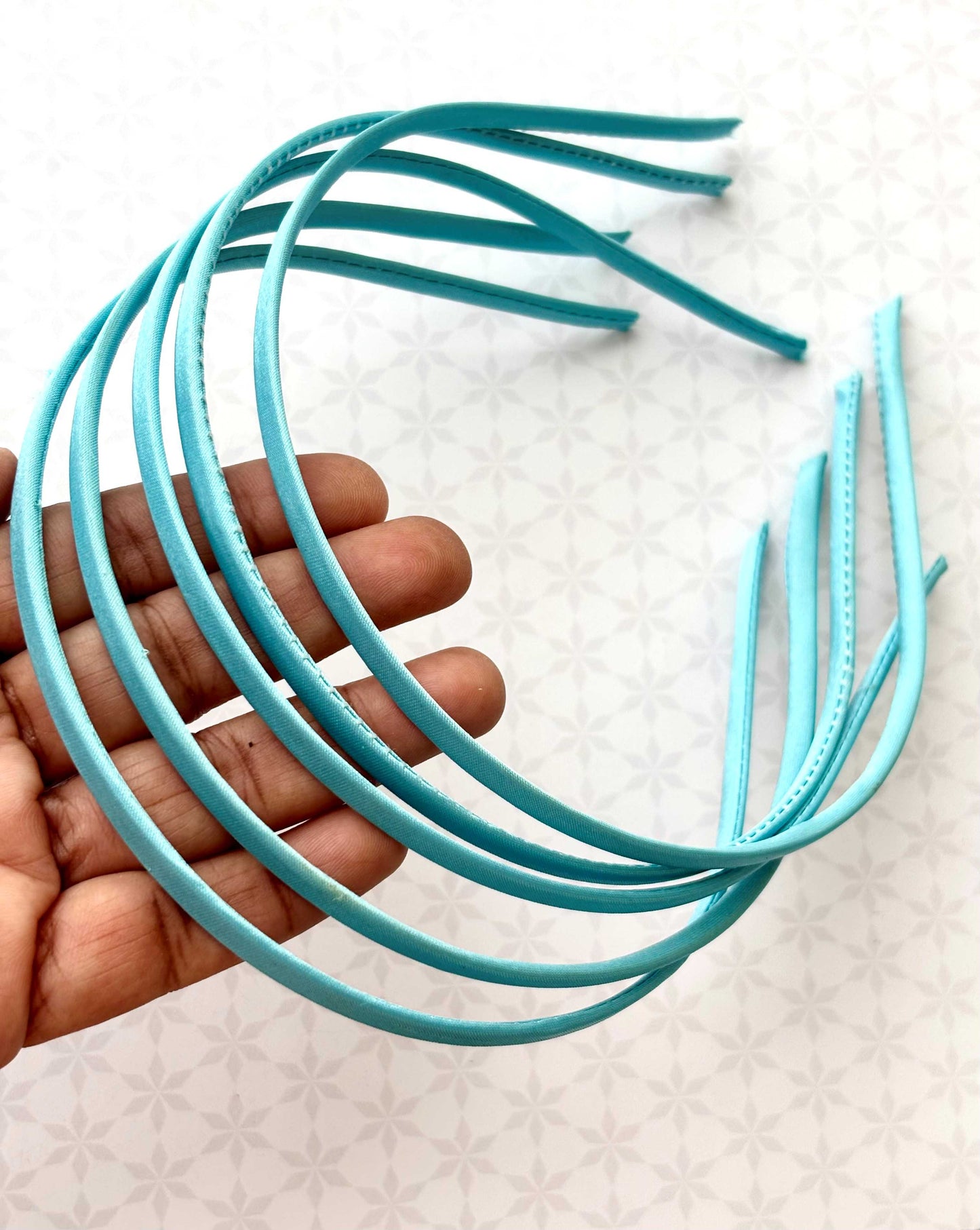 Sky Blue Satin Hairbands