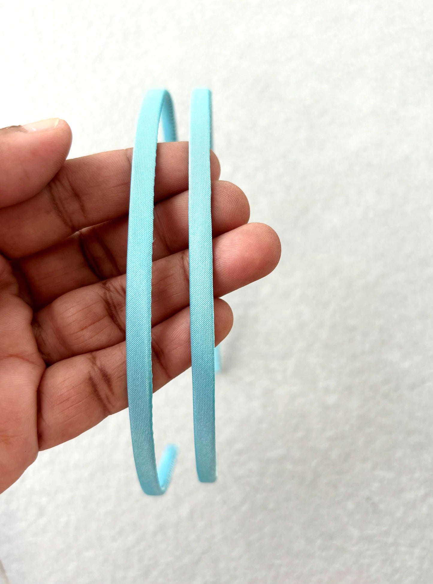 Sky Blue Satin Hairbands