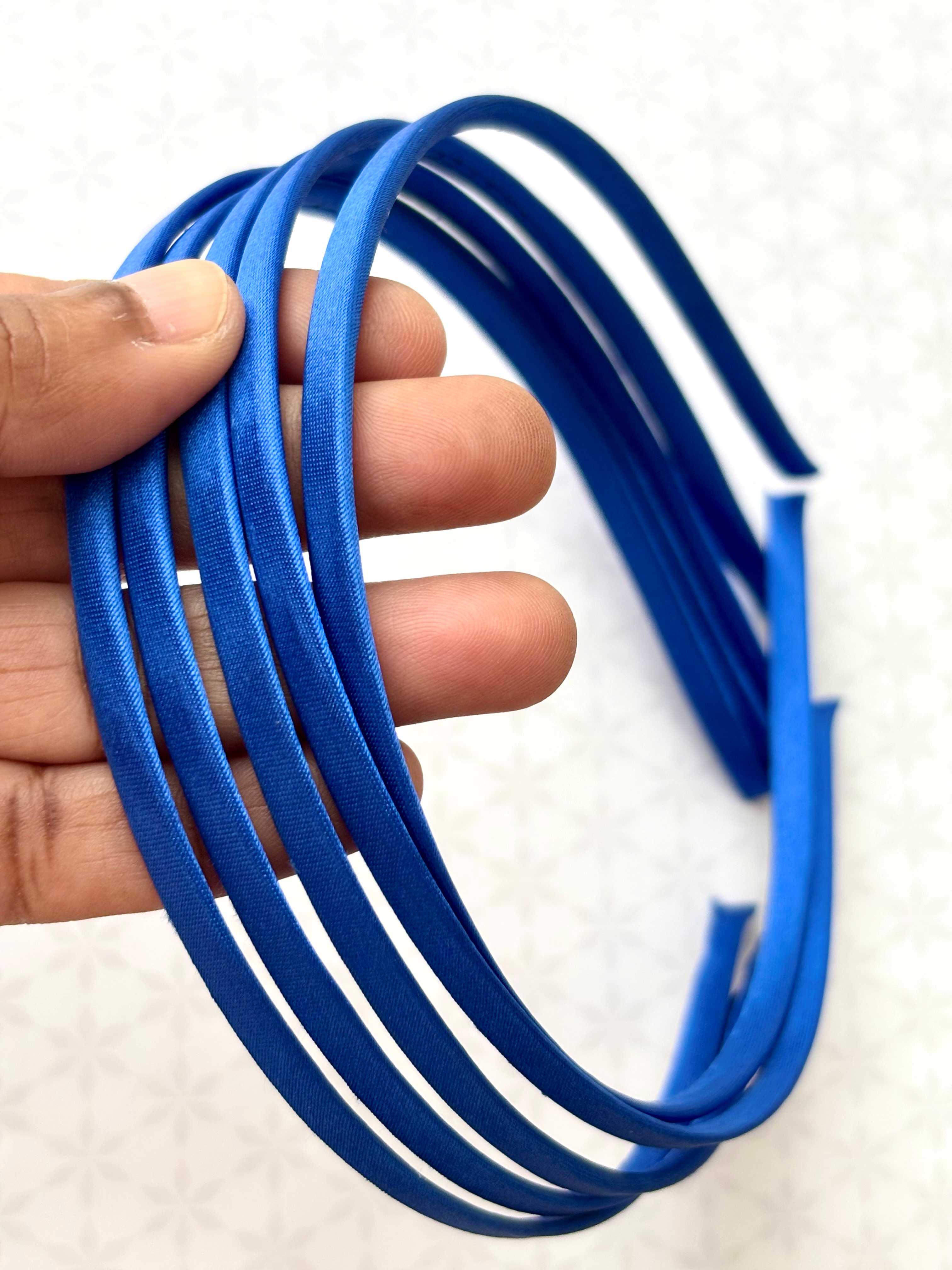 Dark Blue Satin Hairbands